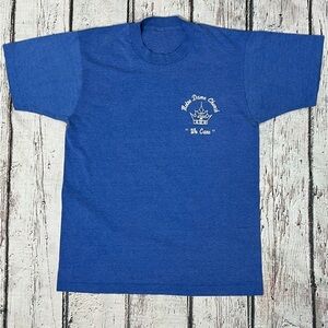 Vintage 90s Notre Dame Church Blue Single Stitch Crewneck 1990s Tshirt